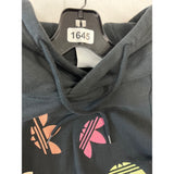 Adidas Unisex Trefoil Multicolor Logo Hoodie Sweatshirt Black Cotton Blend Sz S