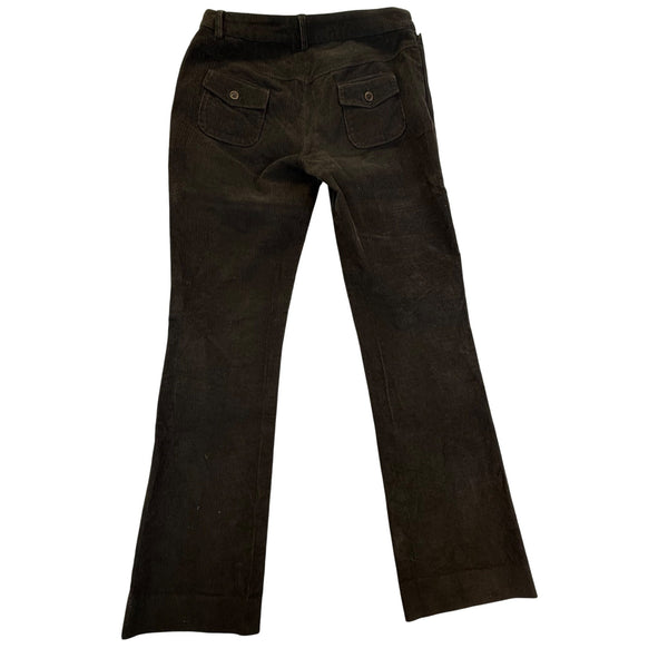 D&G Women’s Brown Cotton Corduroy Flared Pants Button Pockets Italy