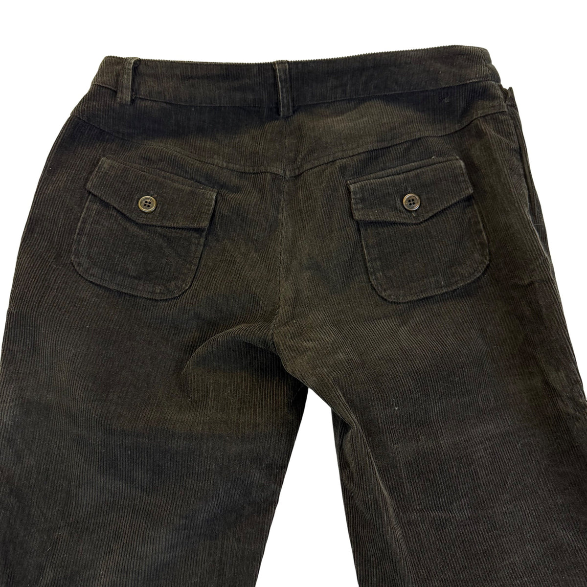 D&G Women’s Brown Cotton Corduroy Flared Pants Button Pockets Italy