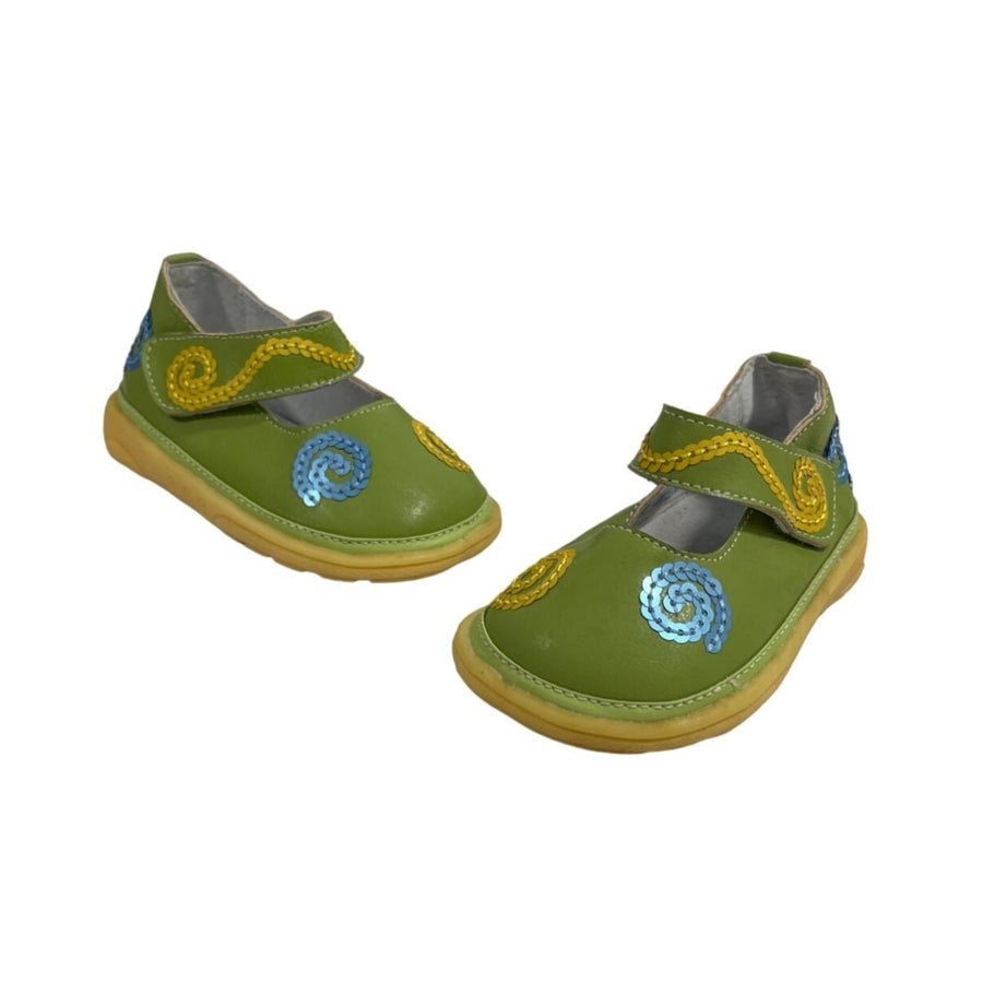 Rainbow Steps Toddler Girl's Green Squeaky Shoes Sz 16