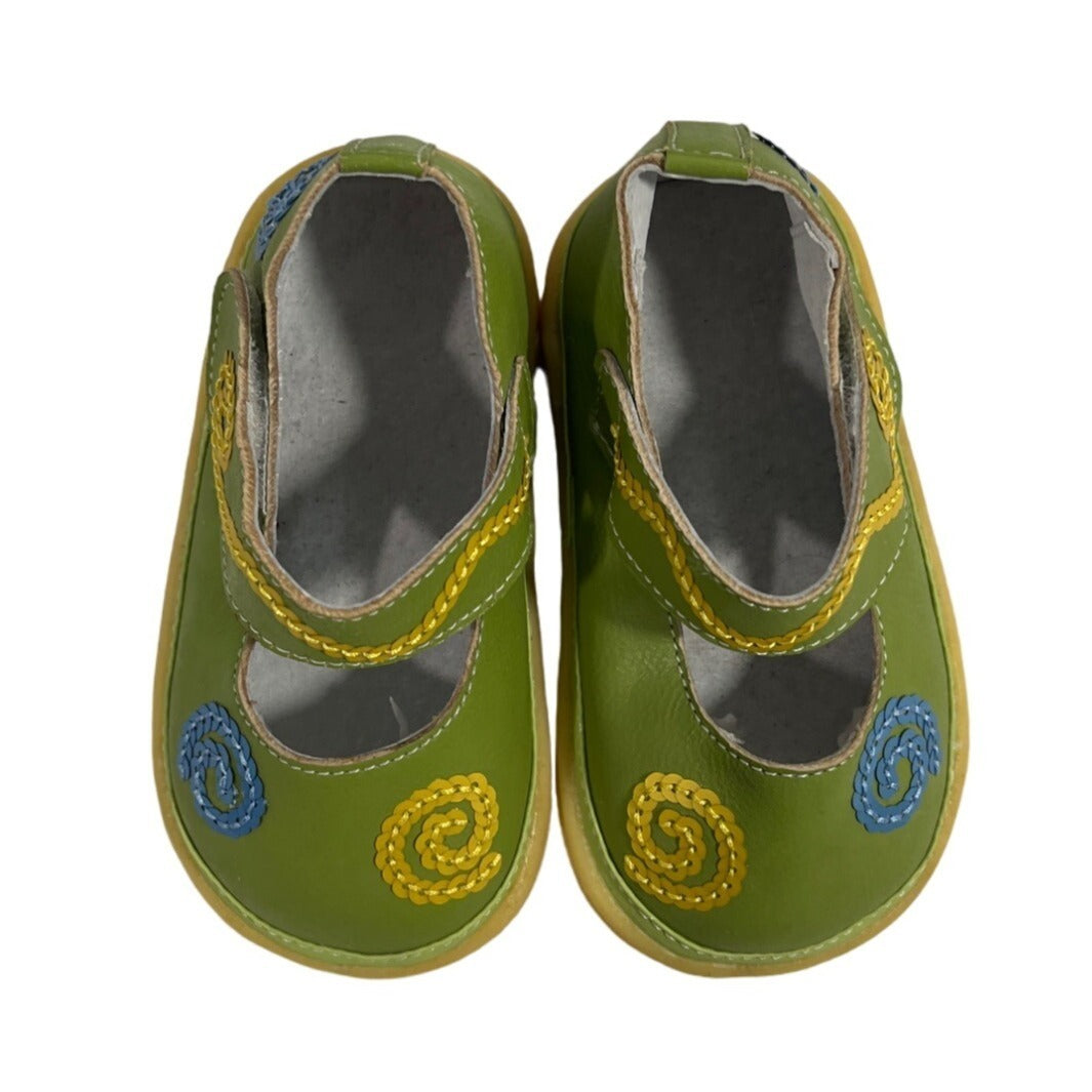 Rainbow Steps Toddler Girl's Green Squeaky Shoes Sz 16