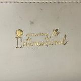 Vintage Creations By International Blue Leather Handle Handbag Gold-Tone Frame