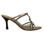 Talbots Women’s Metallic Leather With Ring Accent Heeled Sandals Size 9.5 M