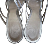 Talbots Women’s Metallic Leather With Ring Accent Heeled Sandals Size 9.5 M