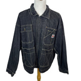 Jordin Sportswear Mens Black Washed Denim Jacket With Pockets Sz 3X