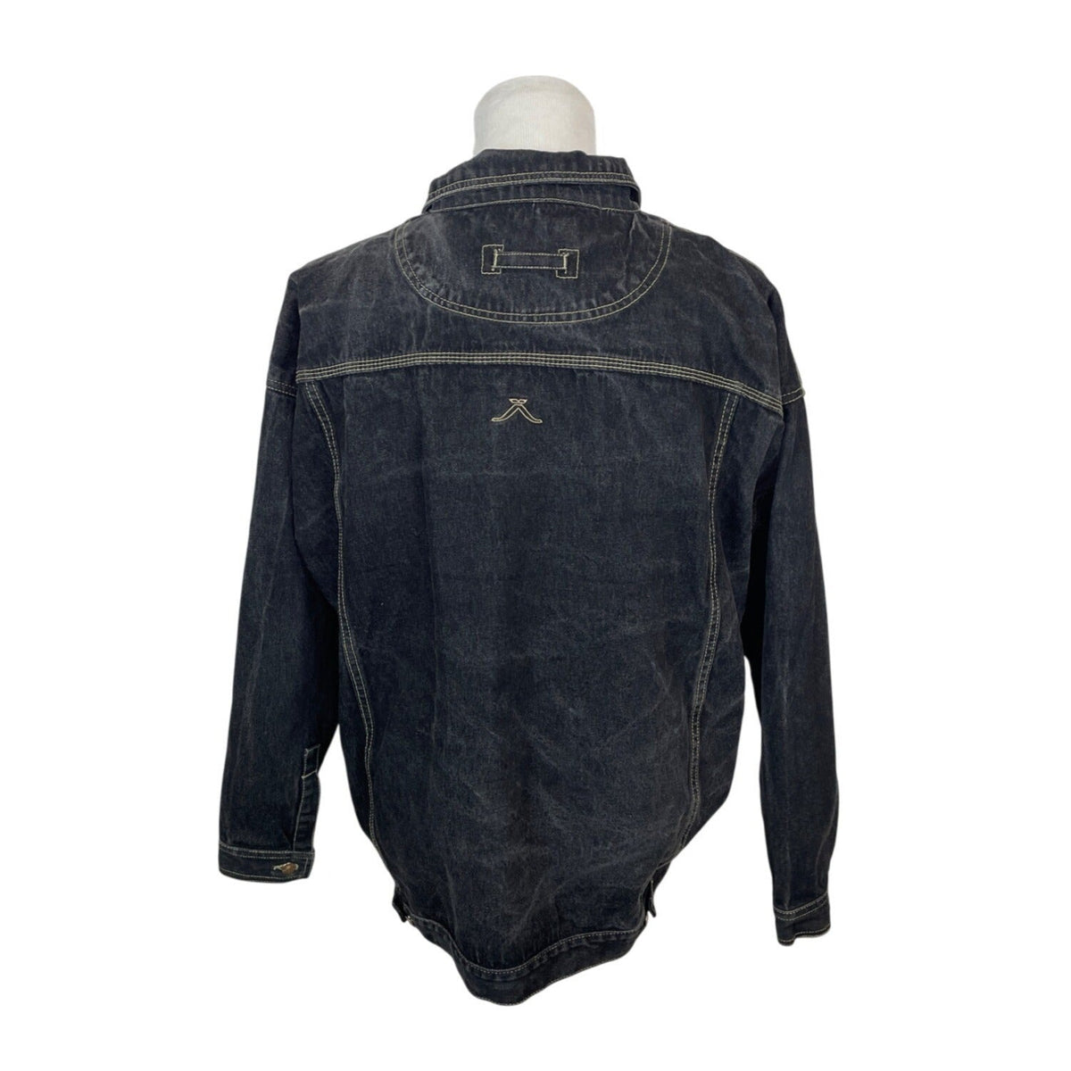 Jordin Sportswear Mens Black Washed Denim Jacket With Pockets Sz 3X