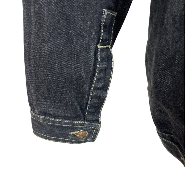 Jordin Sportswear Mens Black Washed Denim Jacket With Pockets Sz 3X