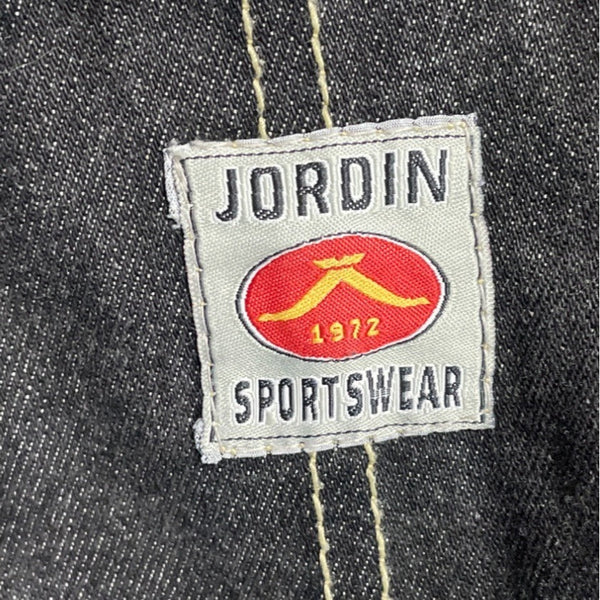 Jordin Sportswear Mens Black Washed Denim Jacket With Pockets Sz 3X