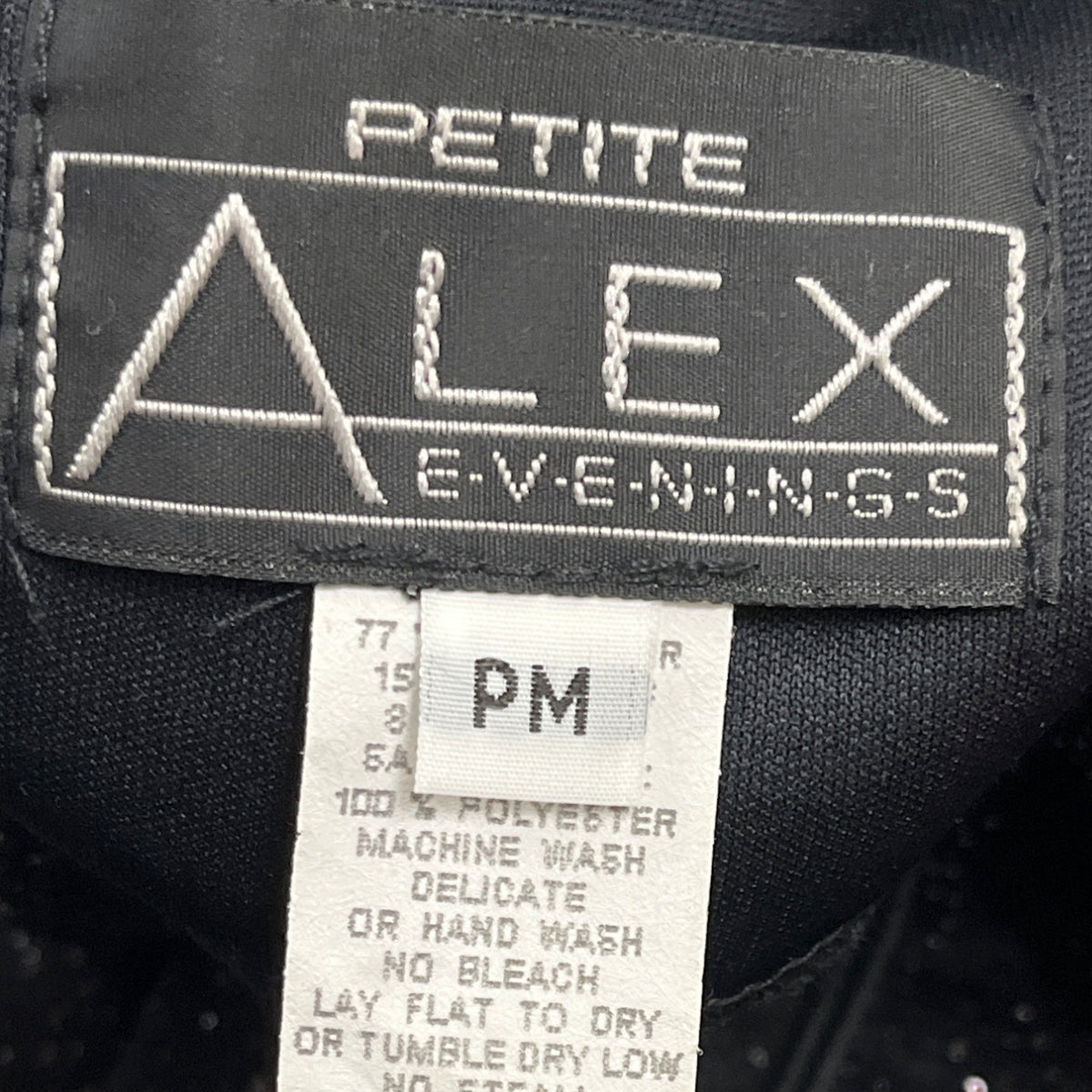 Alex Evenings Petite Black Metallic Zip-Up Jacket Size PM