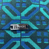 St. John Women's Tile Print Teal Coat Funnel Jacket Sz S - NWT
