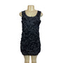 Pink Pop Collezioni Black Textured Floral Applique Sleeveless Mini Dress Sz XS/S