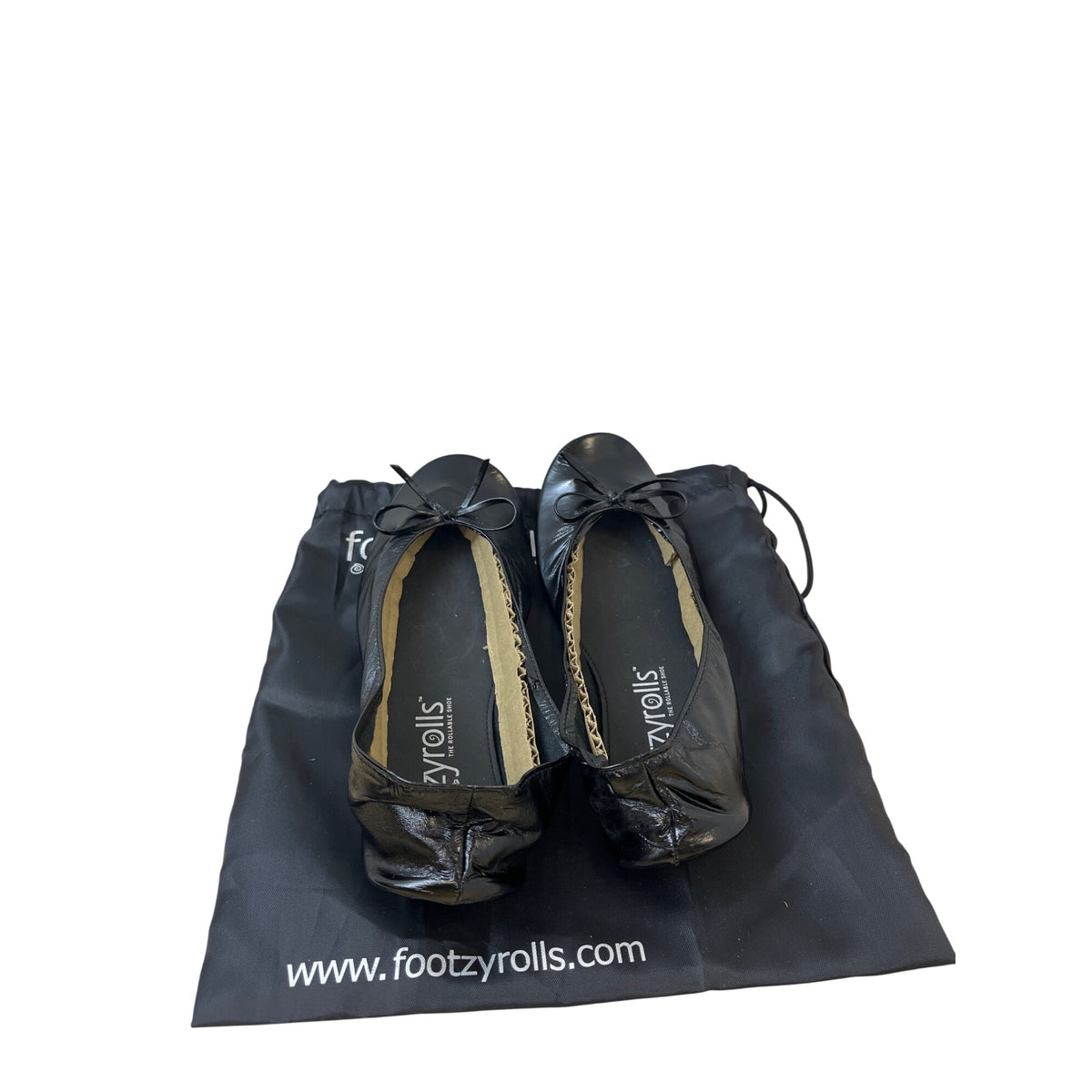 Footzyrolls Womens Black Flats Foldable Travel Shoes Size Unknown