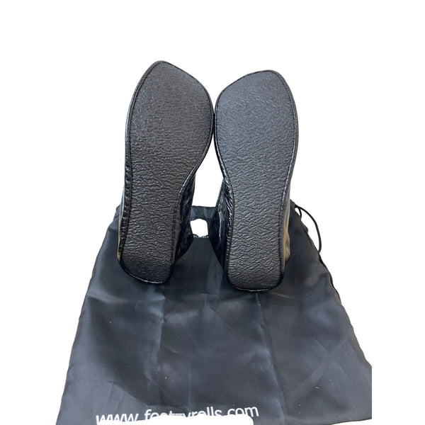 Footzyrolls Womens Black Flats Foldable Travel Shoes Size Unknown