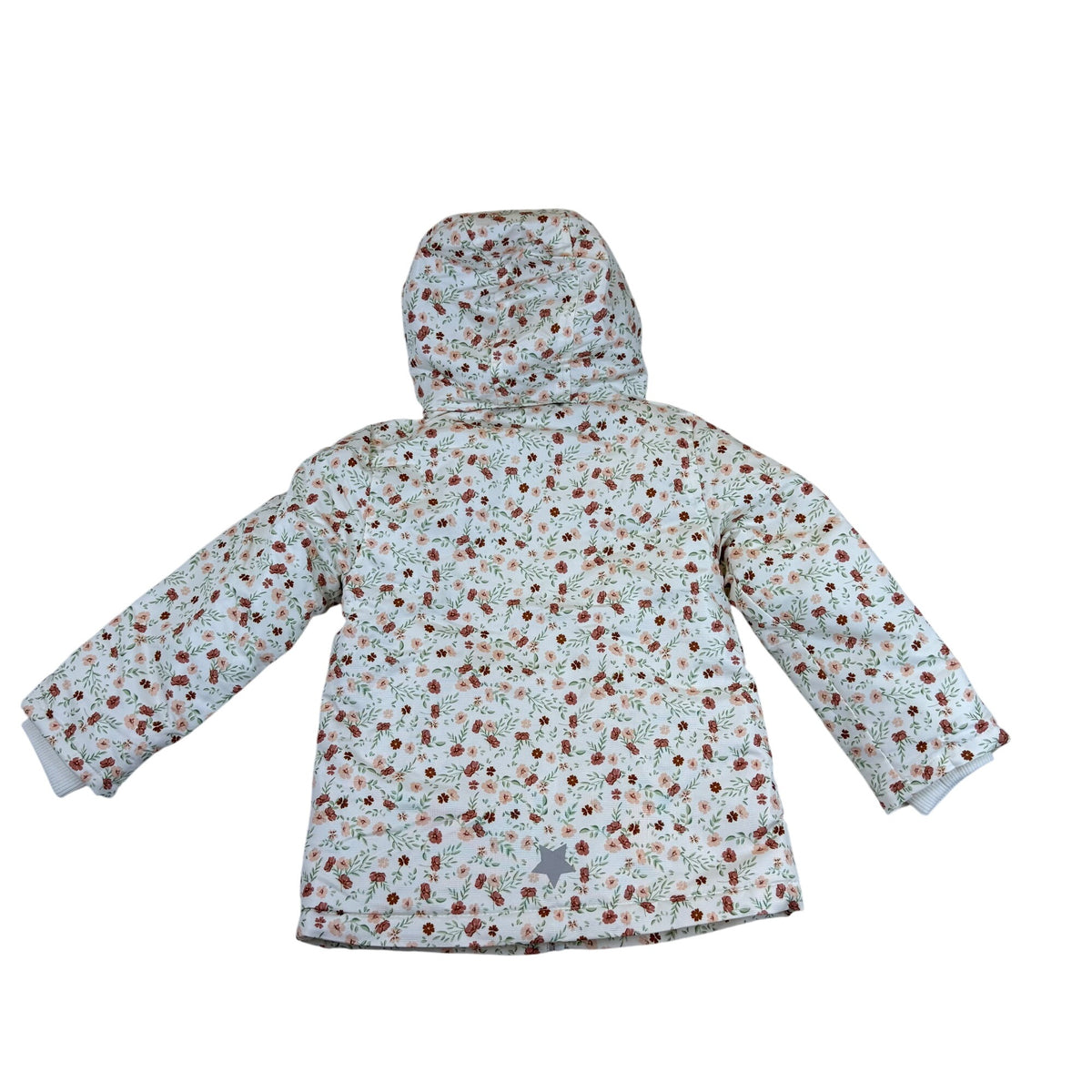 Primark Cares Girls White Floral Hooded Jacket Waterproof Sz 5-6Yrs  - New