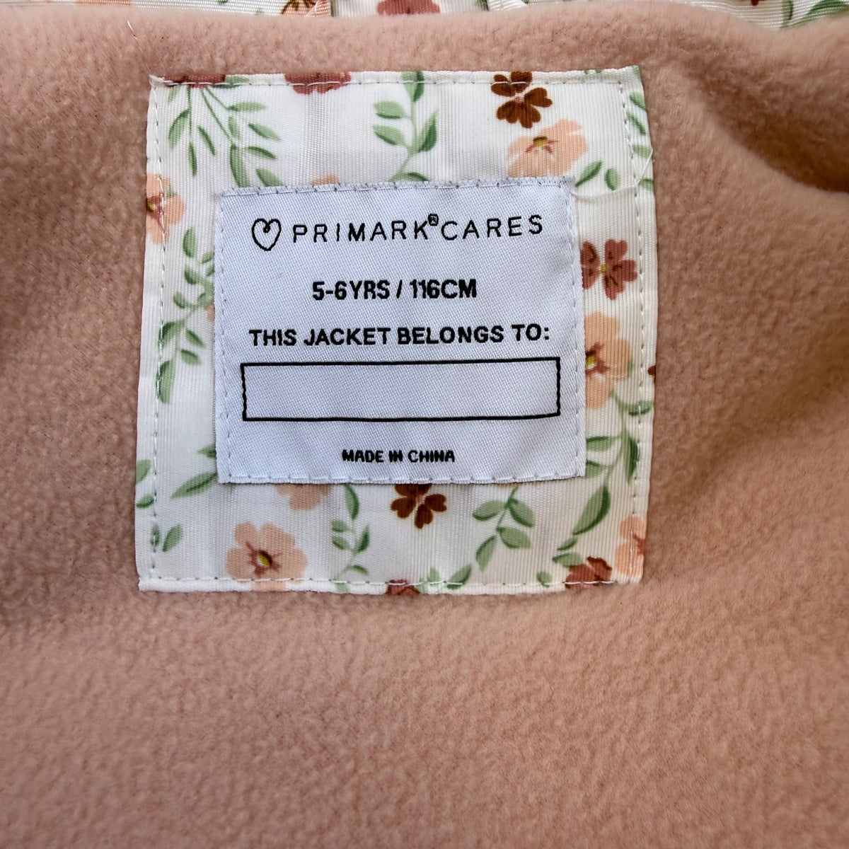 Primark Cares Girls White Floral Hooded Jacket Waterproof Sz 5-6Yrs  - New