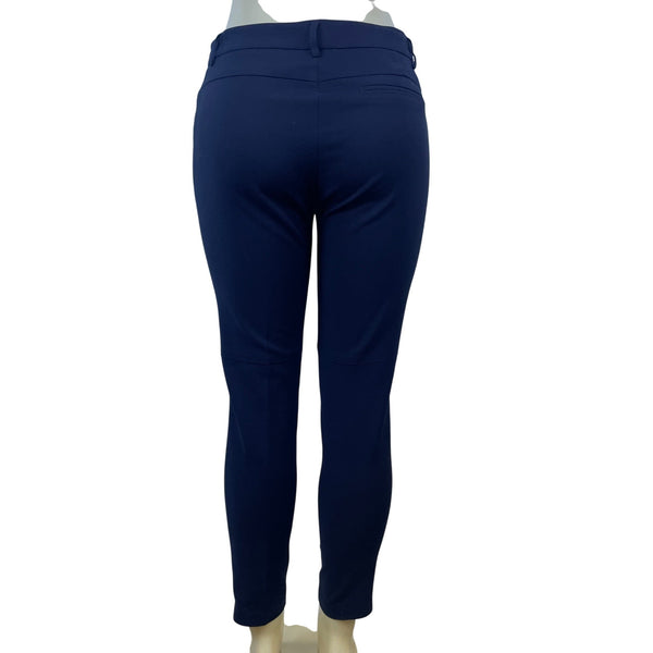 Ivanka Trump Women's Navy Pants Slim Fit With Gold Zipper Detail Size 8