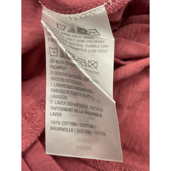 Lori Goldstein LOGO Womens Pink Long-Sleeve Ruffle Hem Tunic Size M