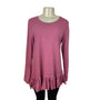 Lori Goldstein LOGO Womens Pink Long-Sleeve Ruffle Hem Tunic Size M