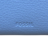 Fossil Women’s Horizon Blue Leather RFID Zip Wallet Wristlet Sz M-New
