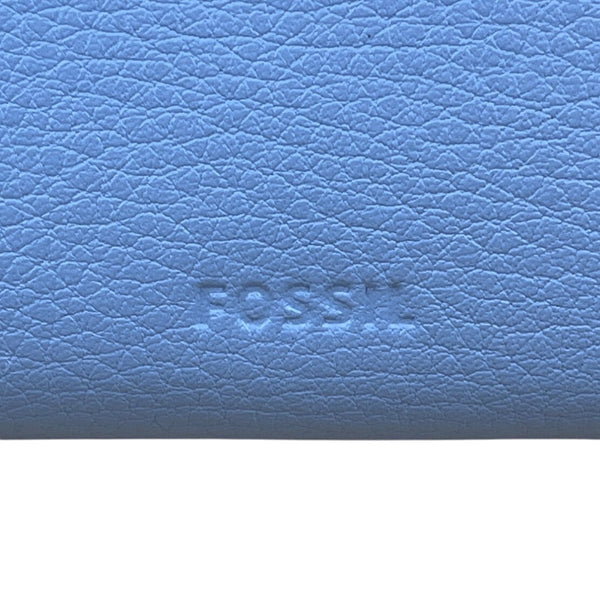 Fossil Women’s Horizon Blue Leather RFID Zip Wallet Wristlet Sz M-New