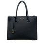 Michael Kors Black Pebbled Leather Satchel With Gold Hardware & Charm Tote Bag