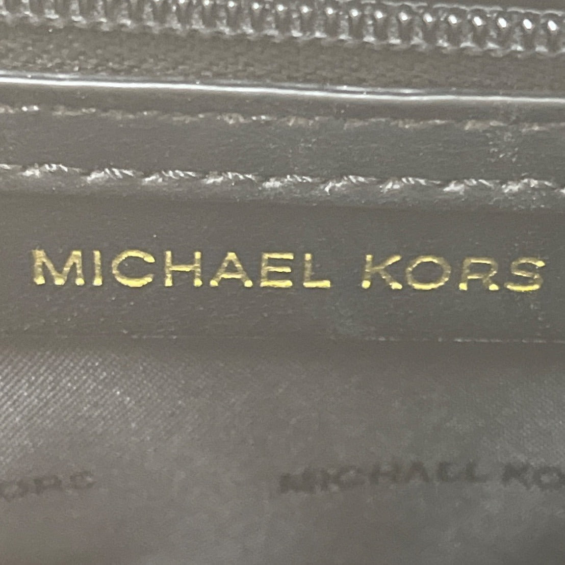 Michael Kors Black Pebbled Leather Satchel With Gold Hardware & Charm Tote Bag