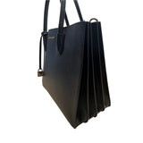 Michael Kors Black Pebbled Leather Satchel With Gold Hardware & Charm Tote Bag