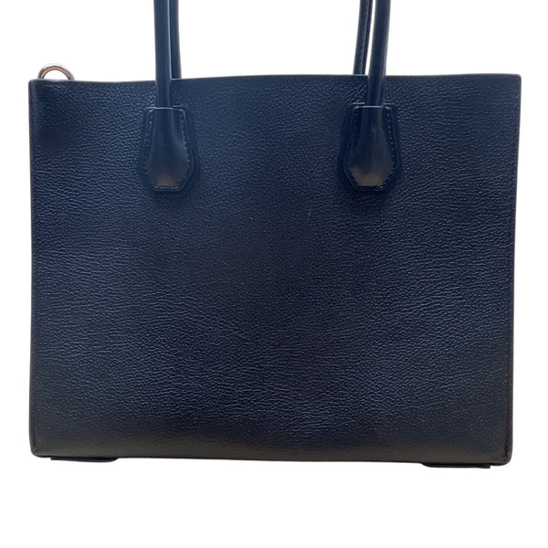 Michael Kors Black Pebbled Leather Satchel With Gold Hardware & Charm Tote Bag