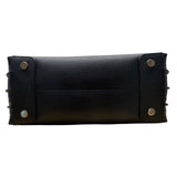 Michael Kors Black Pebbled Leather Satchel With Gold Hardware & Charm Tote Bag