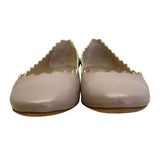 Chloé Women’s Taupe Scalloped Leather Made In Italy Ballet Flats Size 7.5US