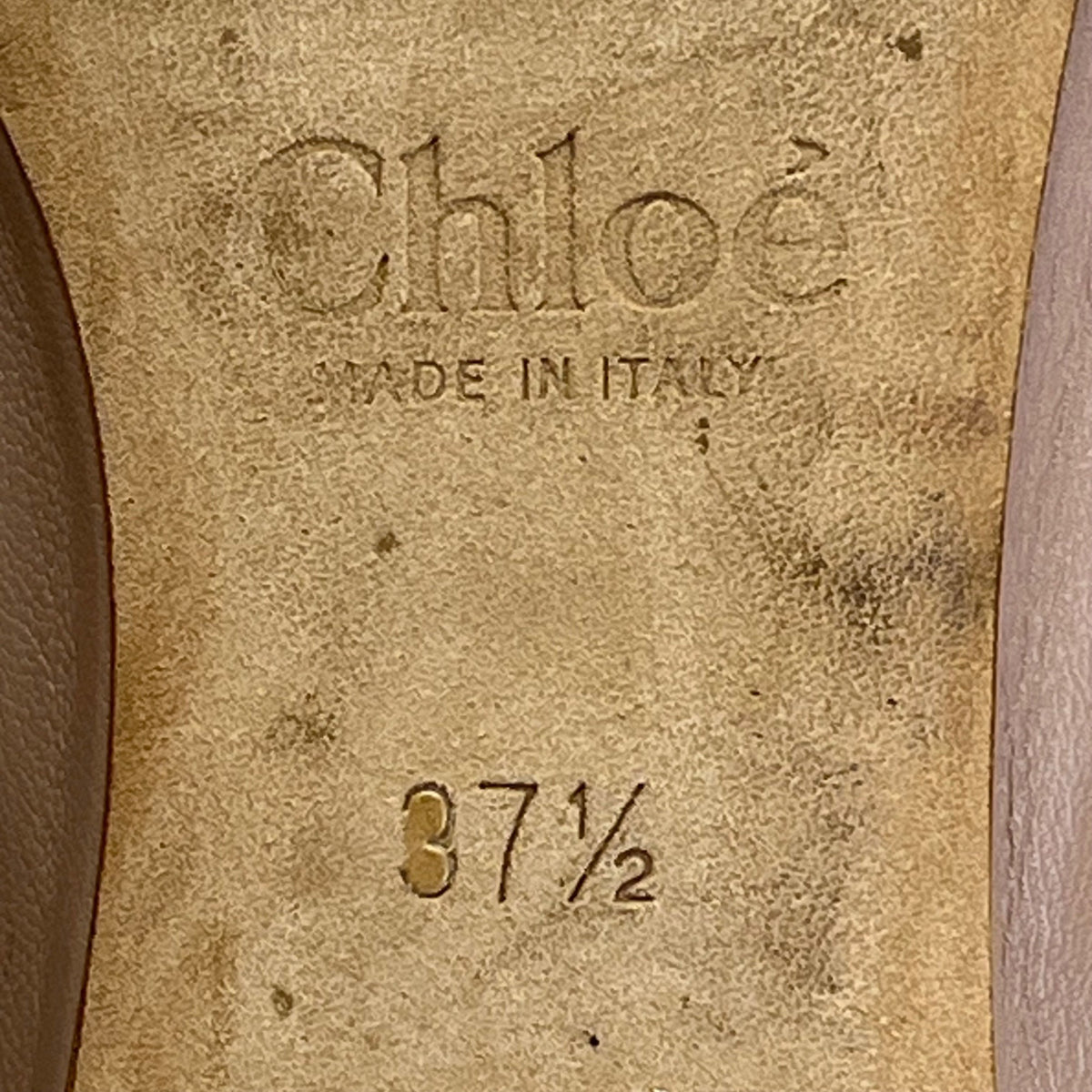 Chloé Women’s Taupe Scalloped Leather Made In Italy Ballet Flats Size 7.5US
