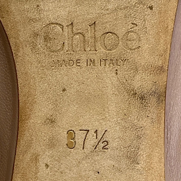 Chloé Women’s Taupe Scalloped Leather Made In Italy Ballet Flats Size 7.5US