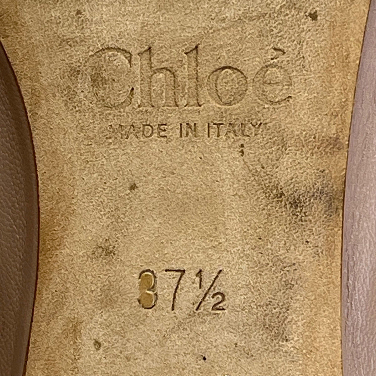 Chloé Women’s Taupe Scalloped Leather Made In Italy Ballet Flats Size 7.5US