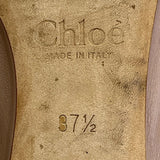Chloé Women’s Taupe Scalloped Leather Made In Italy Ballet Flats Size 7.5US