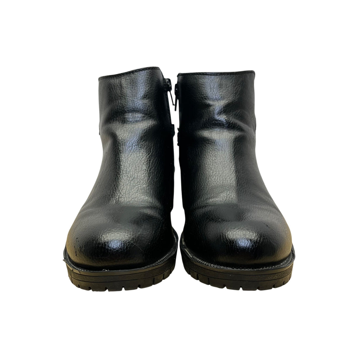 G By Guess Women’s Black Faux Leather Chain Accent Ankle Boots Size 6.5M