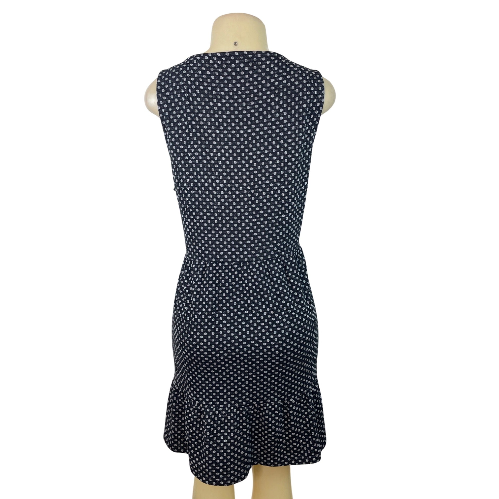 loft black and white dress Loft Women's Black Polka Dot Sleeveless & Buttoned Blousson Dress Size – Picky Thrifter