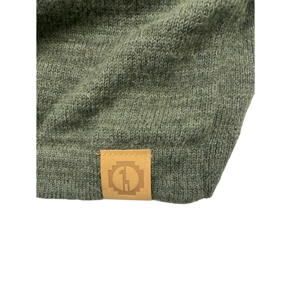 Green Hooded Knit Sweater Pullover Unisex Alpaca Blend Handmade Fair Trade