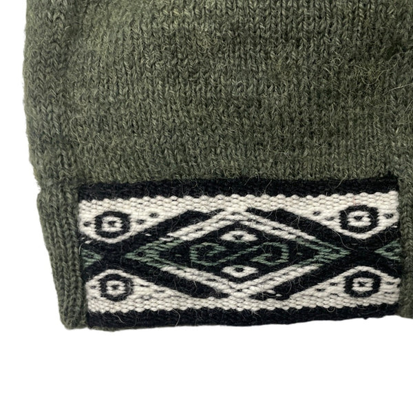 Green Hooded Knit Sweater Pullover Unisex Alpaca Blend Handmade Fair Trade