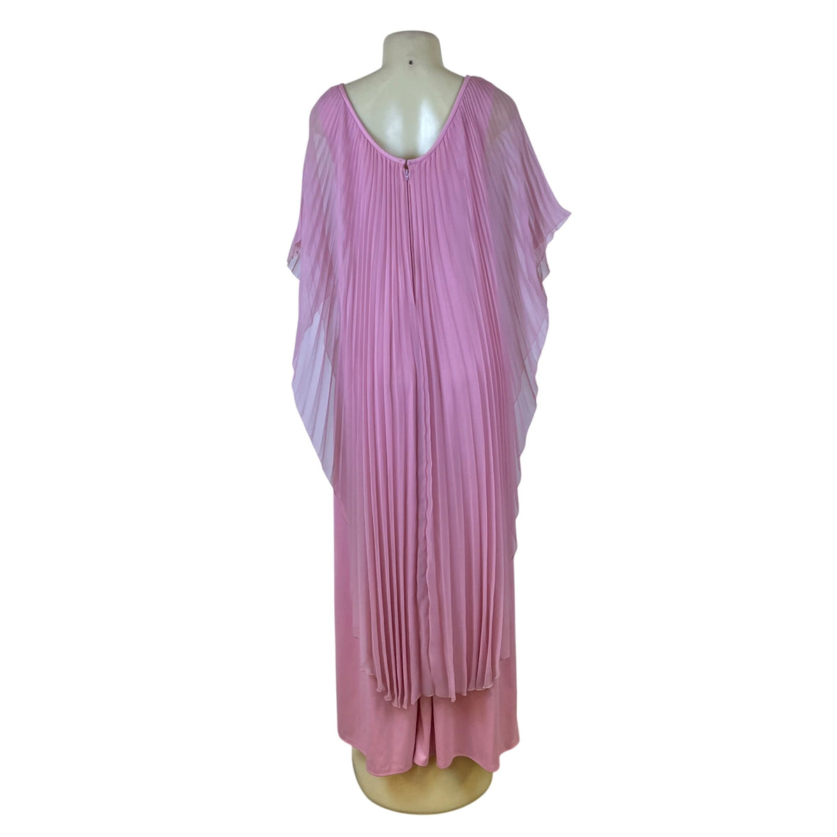 Vintage Themes Womens Pink Pleated Maxi Dress Elegant Flowing Design Size 16