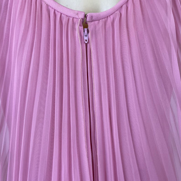 Vintage Themes Womens Pink Pleated Maxi Dress Elegant Flowing Design Size 16