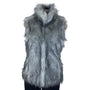 White House Black Market Women's Gray Faux Fur Vest Polyester & Modacrylic Size XS