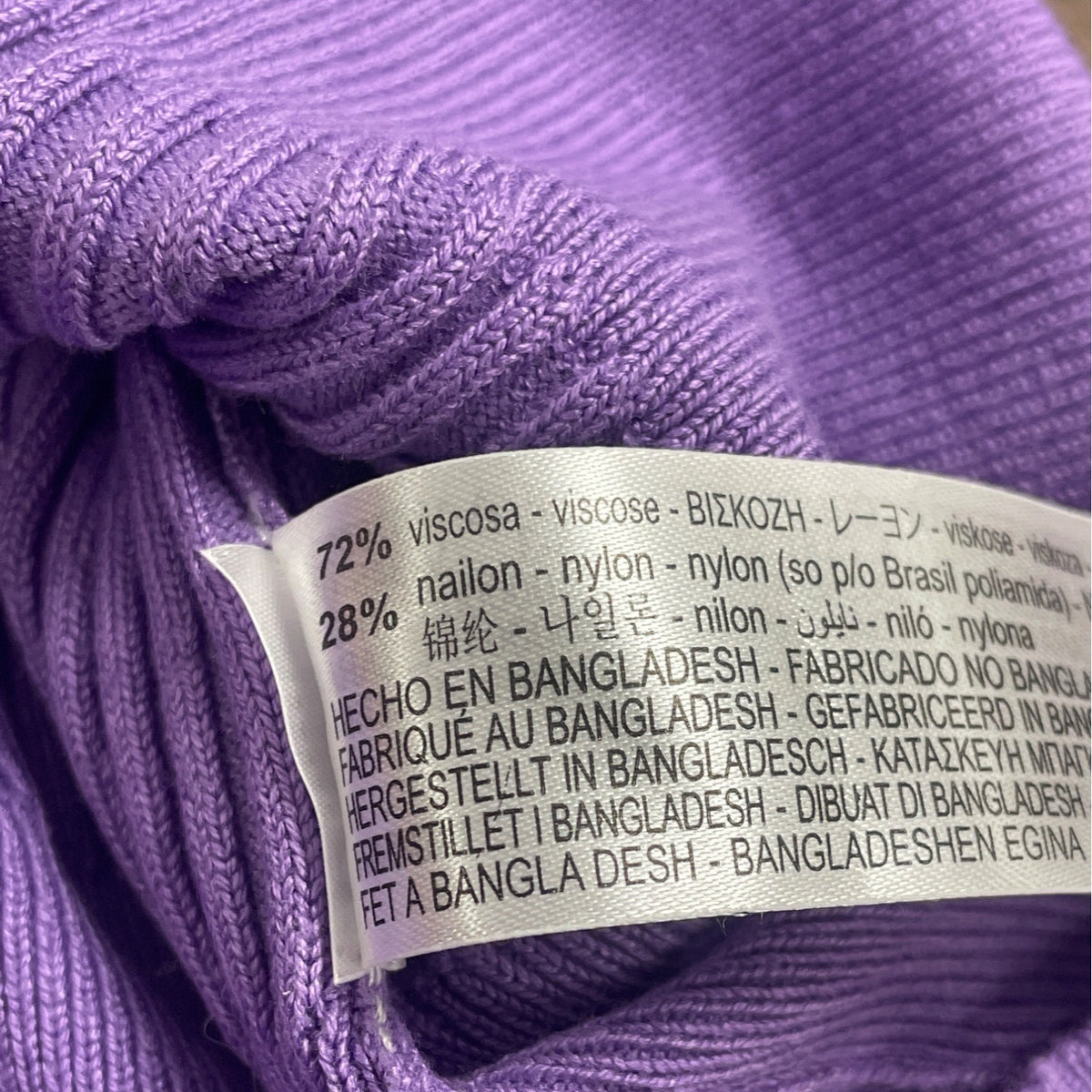 Zara Women’s Purple Ribbed Turtleneck Sweater Long Sleeve Knit Size M - New