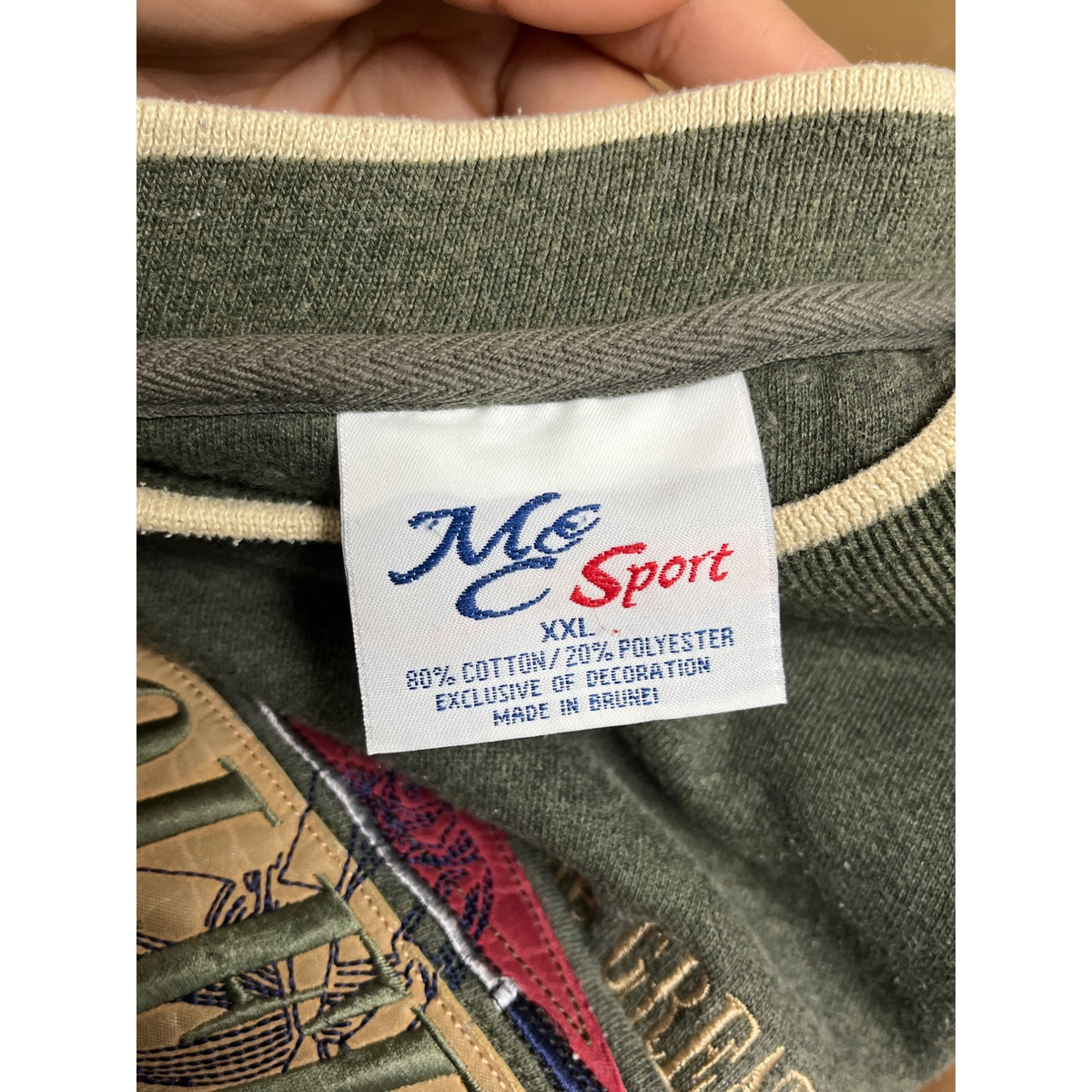 McSport Mens Green Cotton/Polyester Golfer Sweatshirt XXL Casual Crewneck Pullover