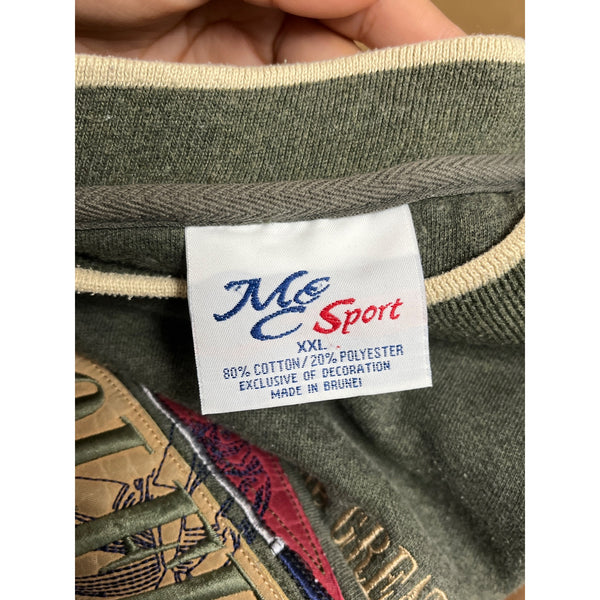 McSport Mens Green Cotton/Polyester Golfer Sweatshirt XXL Casual Crewneck Pullover