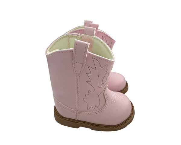 Trimfoot Girls Pink Western Cowboy Boots Manmade Upper Size 2 Kids Stylish Comfortable NWOB
