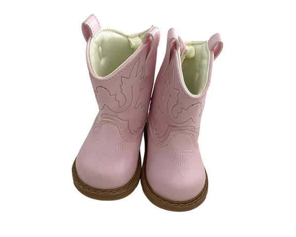 Trimfoot Girls Pink Western Cowboy Boots Manmade Upper Size 2 Kids Stylish Comfortable NWOB