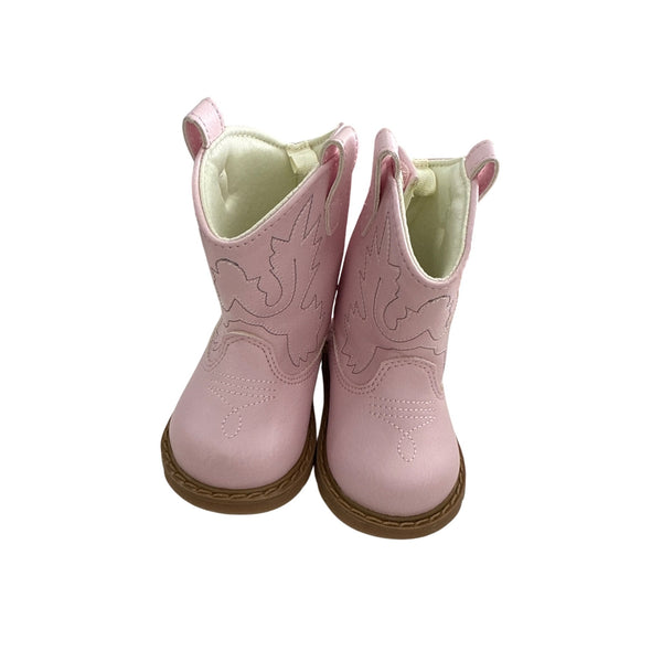 Trimfoot Girls Pink Western Cowboy Boots Manmade Upper Size 2 Kids Stylish Comfortable NWOB