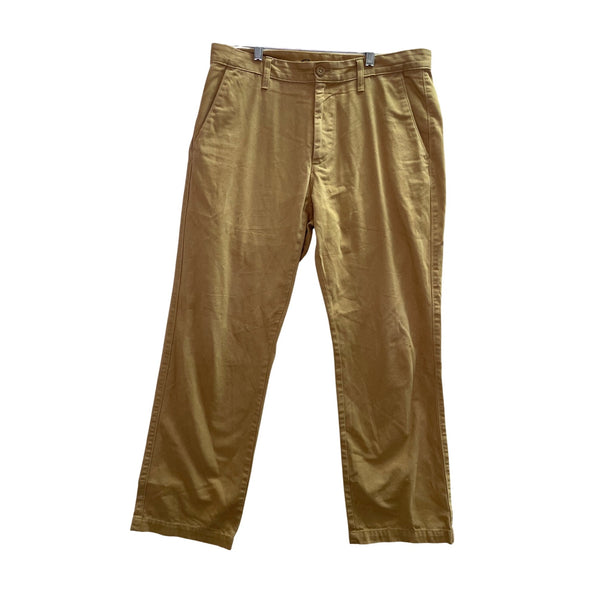 Eddie Bauer Mens Camel Cotton Twill Pants Size 34x30 Casual Flat-Front Straight Fit