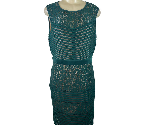 Cb Established 1962 Women’s Teal Lace Sheath Dress Sleeveless Size 16