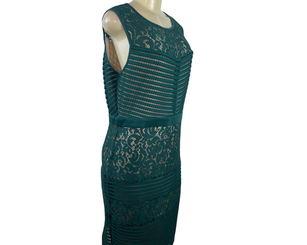 Cb Established 1962 Women’s Teal Lace Sheath Dress Sleeveless Size 16